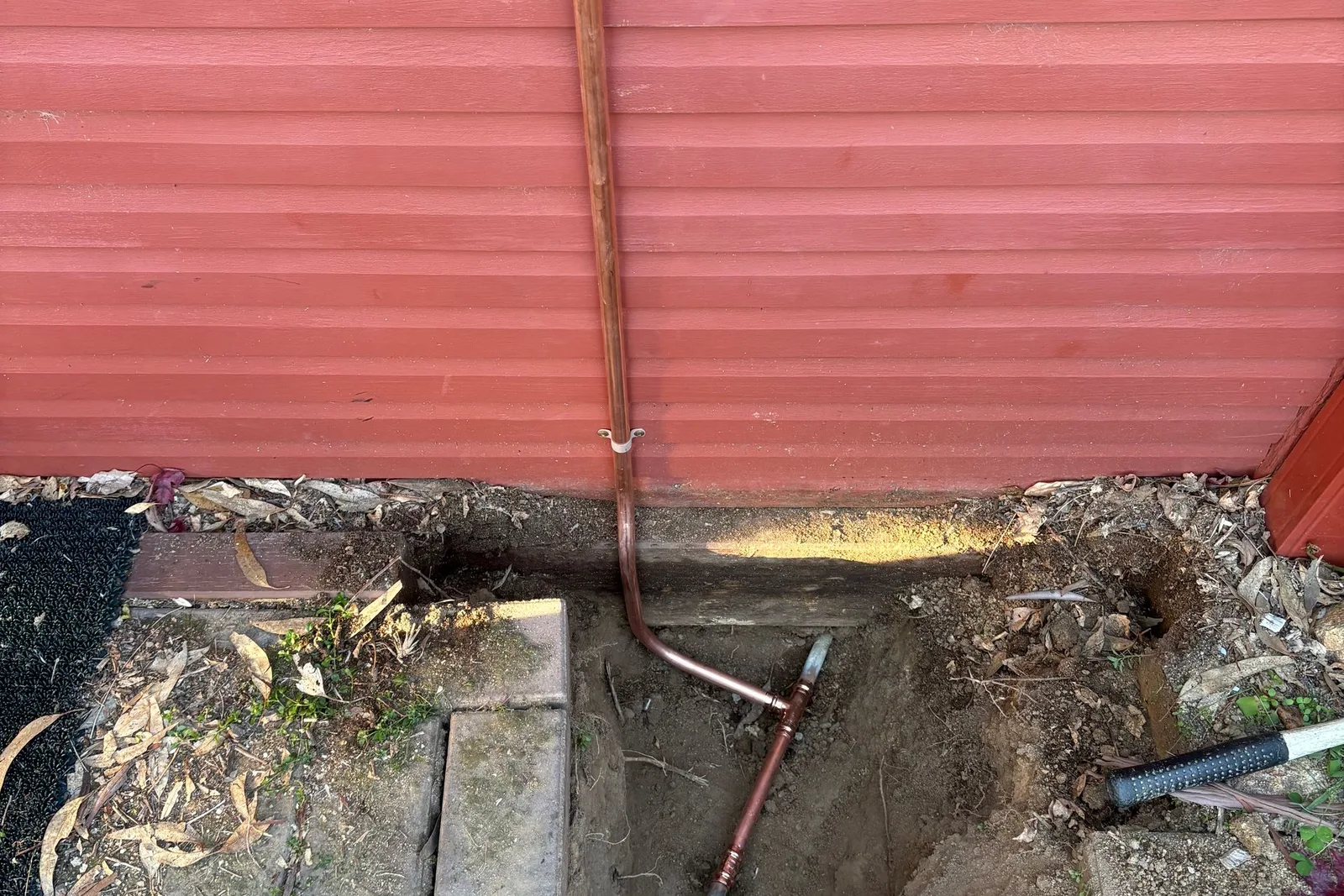 Gas point and gas line work on a Canberra property